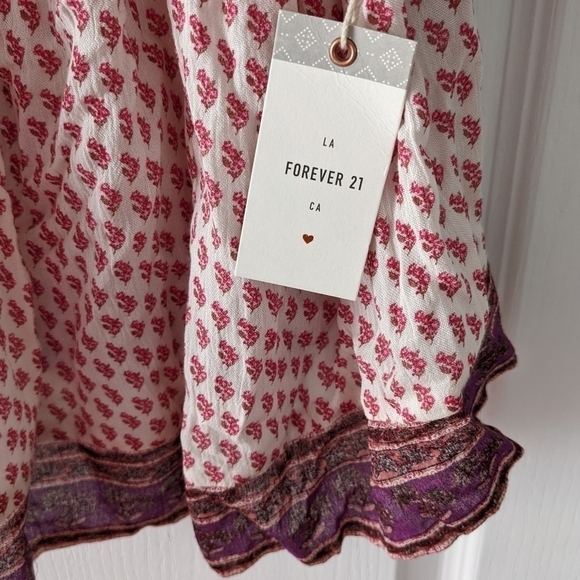 FOREVER 21 square neck 100% viscose lace boho top shirt size Medium NEW @C - Picture 4 of 8